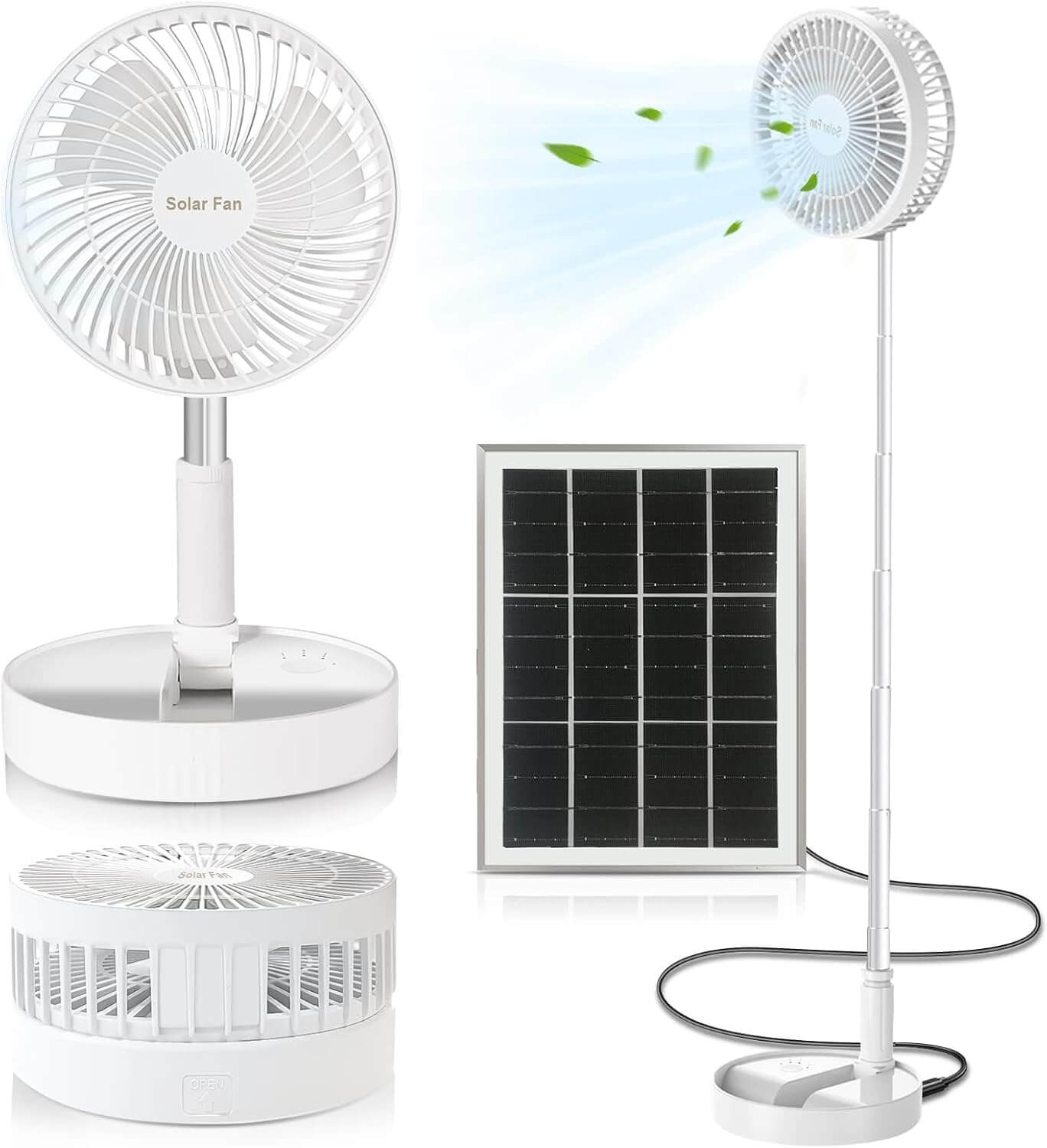 Ventilador de pie recargable con carga solar en República Dominicana