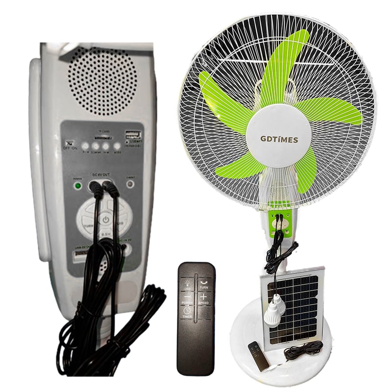 Ventilador de pie recargable con carga solar en República Dominicana