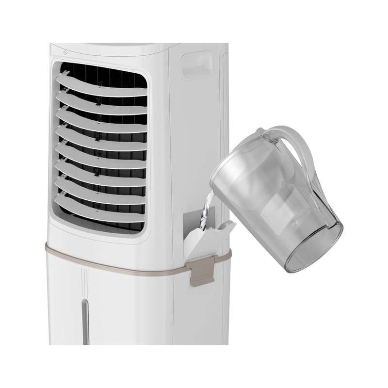 Ventilador enfriador MIDEA blanco, capacidad de 50 litros en República Dominicana