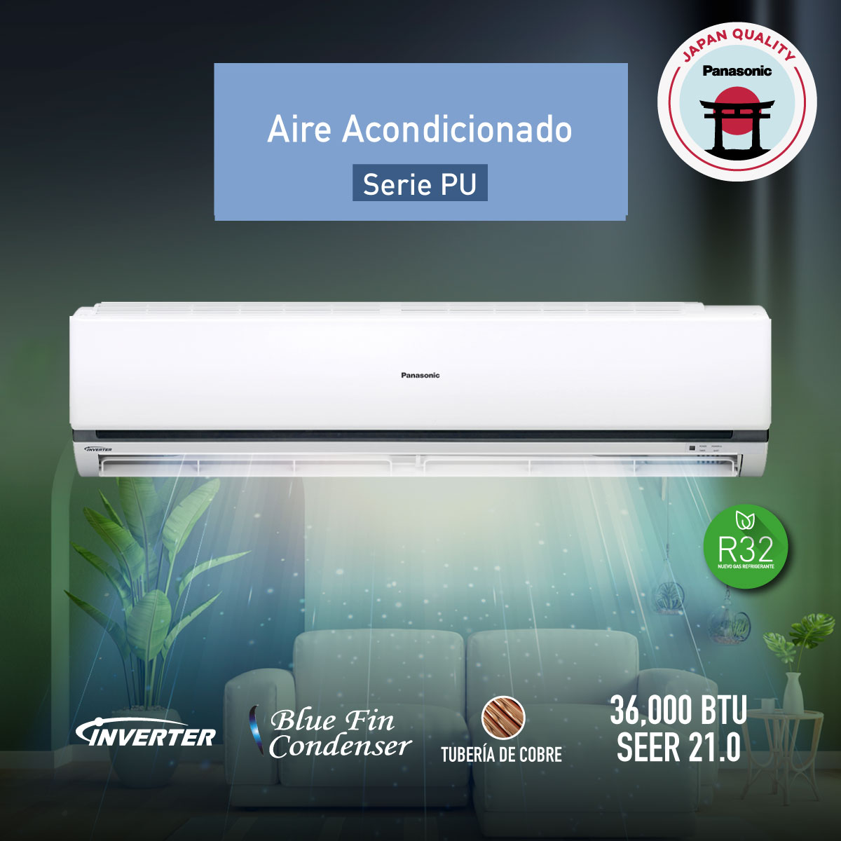 Aire acondicionado inverter 36,000 BTU en República Dominicana
