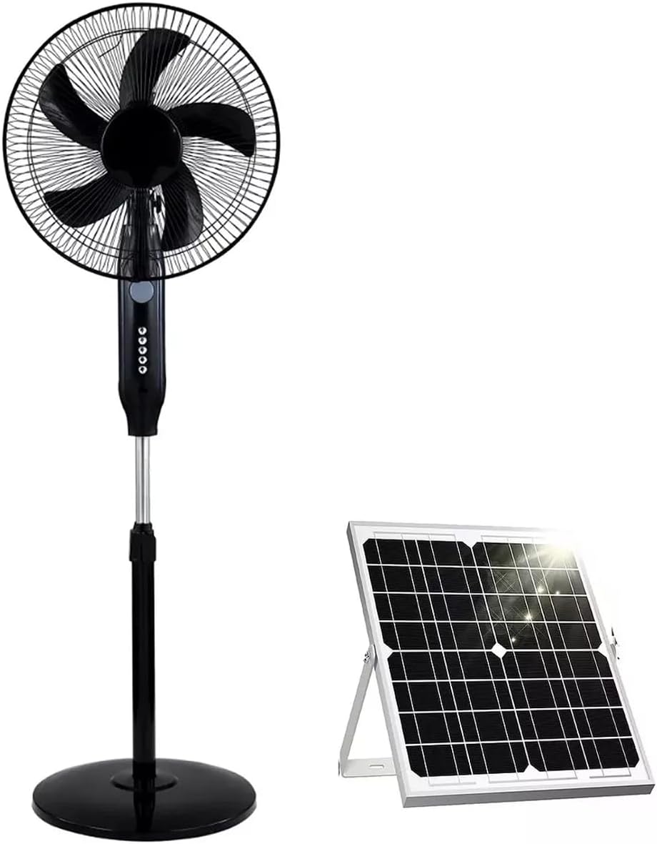 Ventilador solar recargable de pie 16" con 3 niveles de velocidad SLP1