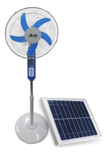 Ventilador solar recargable de pie 16" con 3 niveles de velocidad SLP1 en República Dominicana