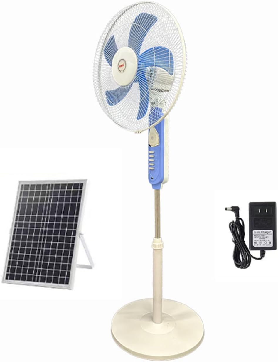 Ventilador solar recargable de pie 16" con 3 niveles de velocidad SLP1 en República Dominicana