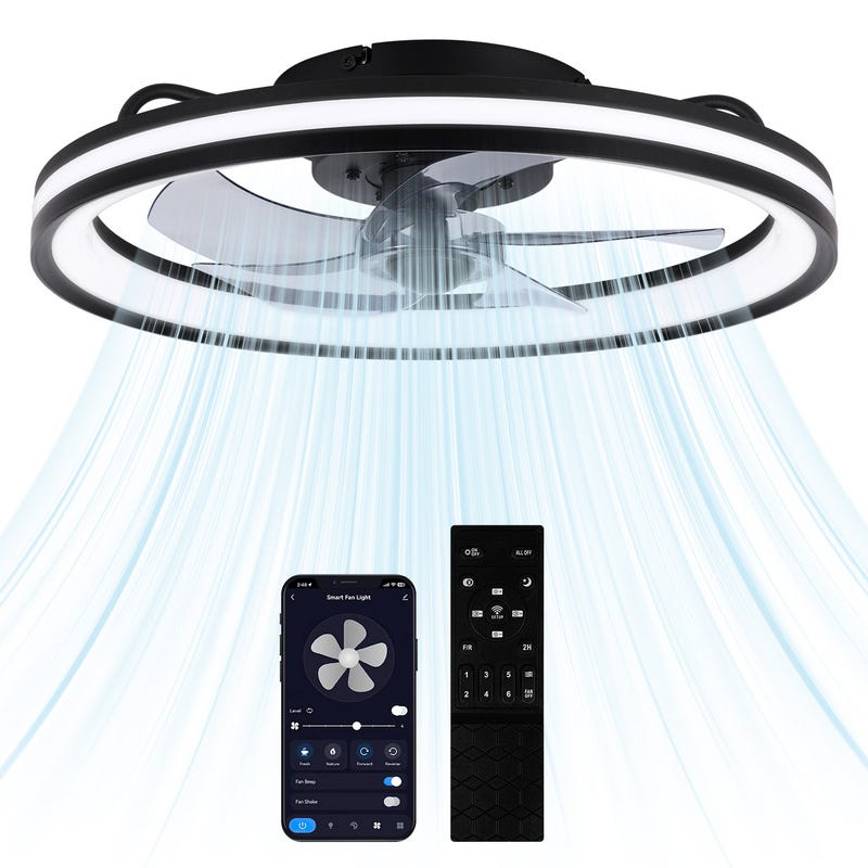 Lámpara Ventilador LED con Enchufe y Control Remoto