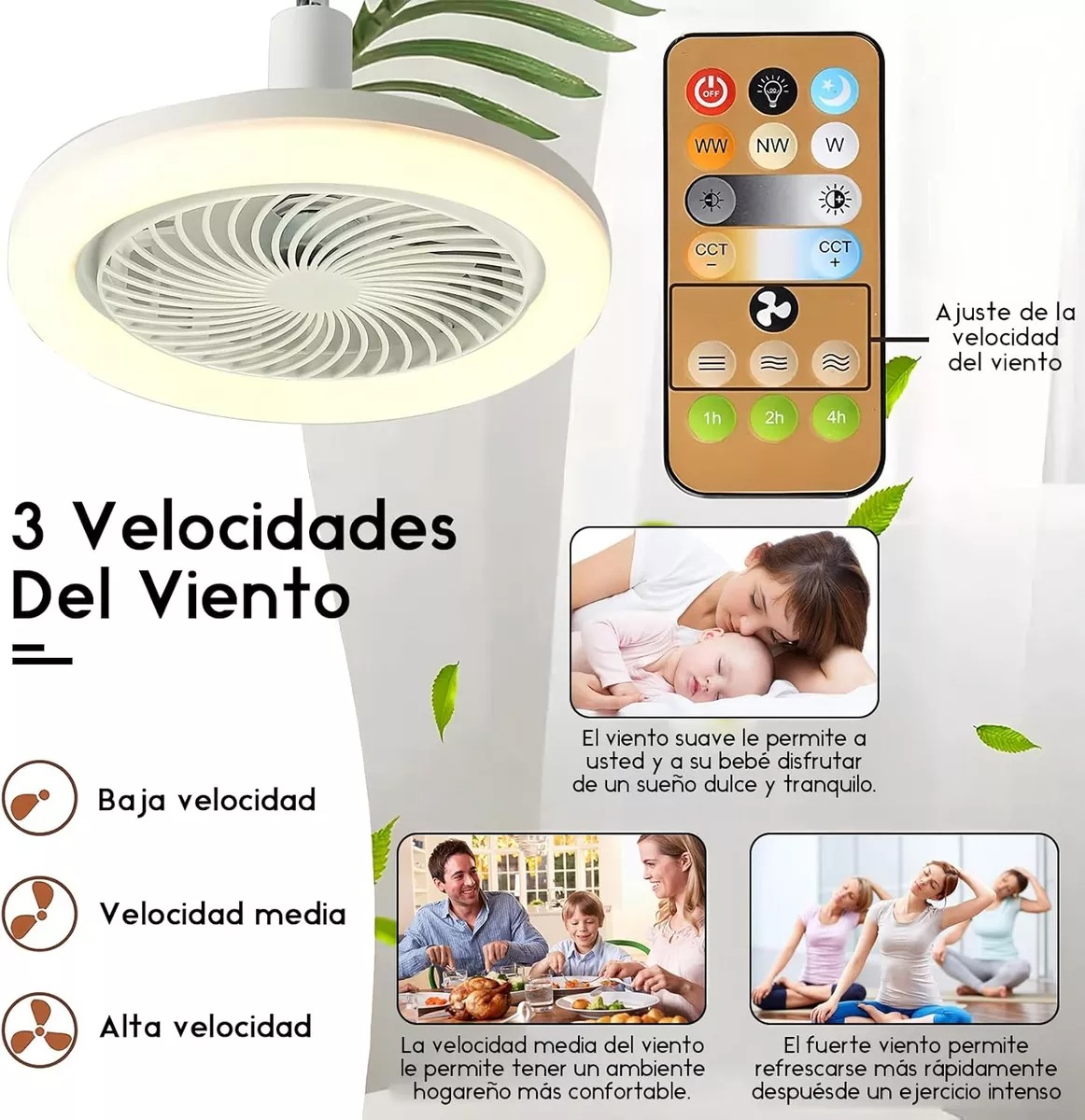 Lámpara Ventilador LED con Enchufe y Control Remoto en República Dominicana