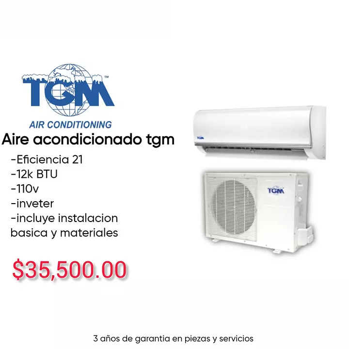Aire acondicionado TGM con rendimiento como nuevo en República Dominicana