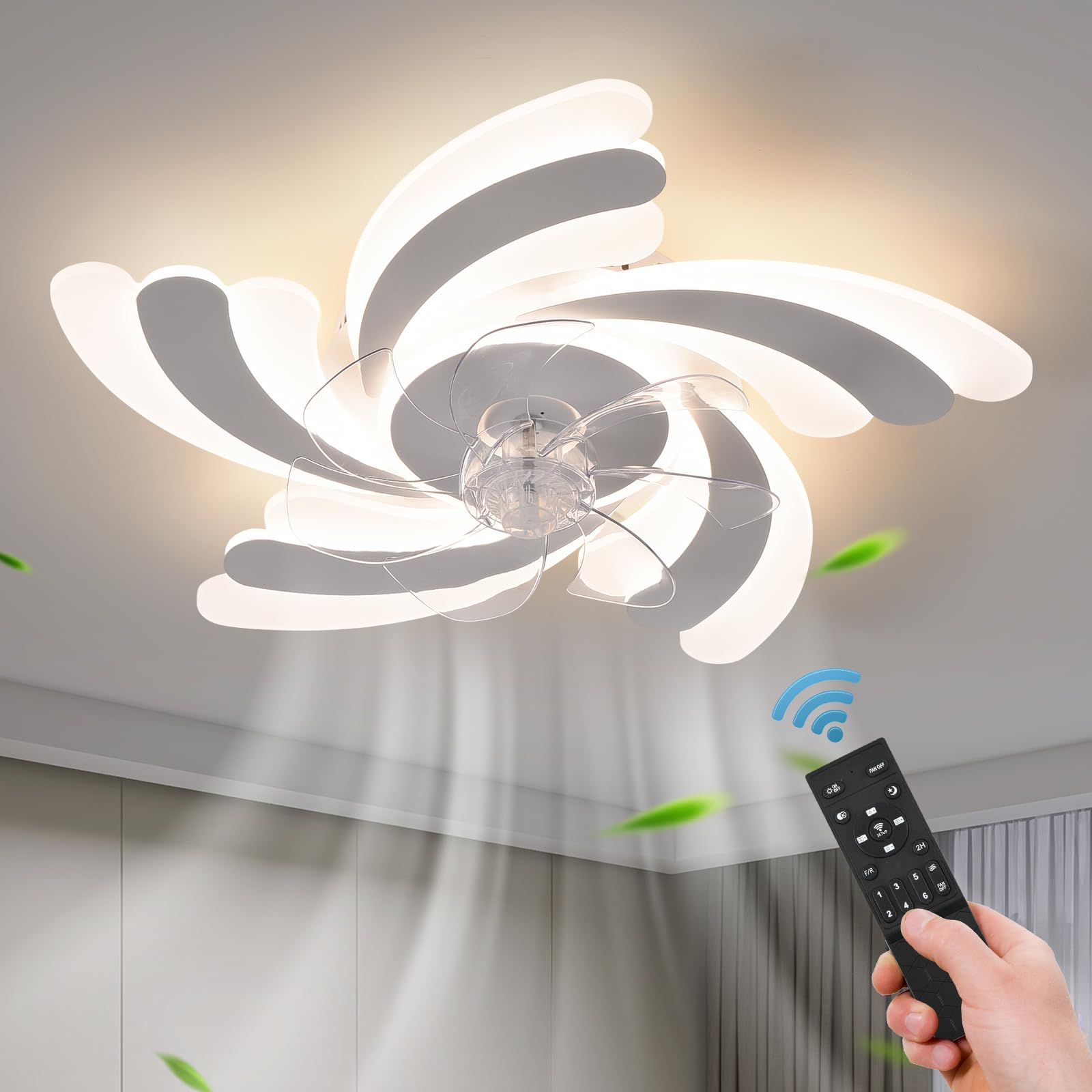 Ventilador de techo Designers con luz integrada en excelente estado en República Dominicana