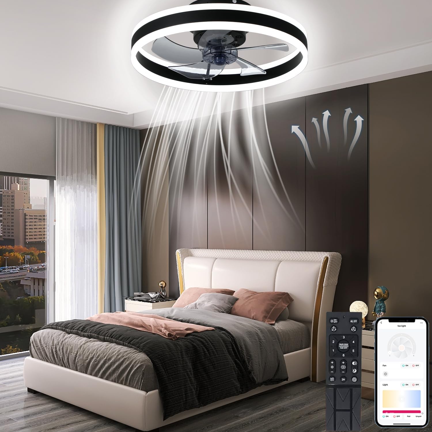 Ventilador de techo Designers con luz integrada en excelente estado en República Dominicana
