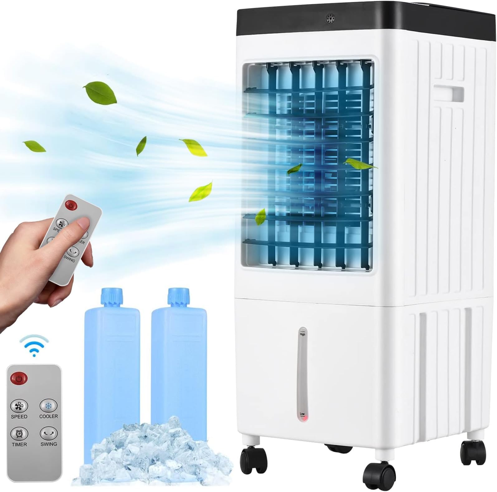 Ventilador humidificador con mando a distancia