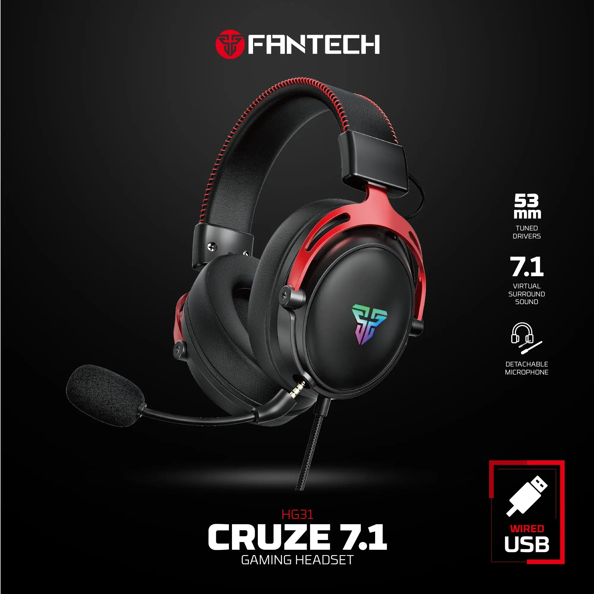 Fantech Pro Gaming Audífono 7.1 Surround en República Dominicana