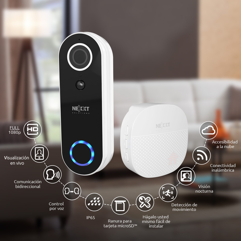Timbre inteligente con cámara WiFi recargable en República Dominicana