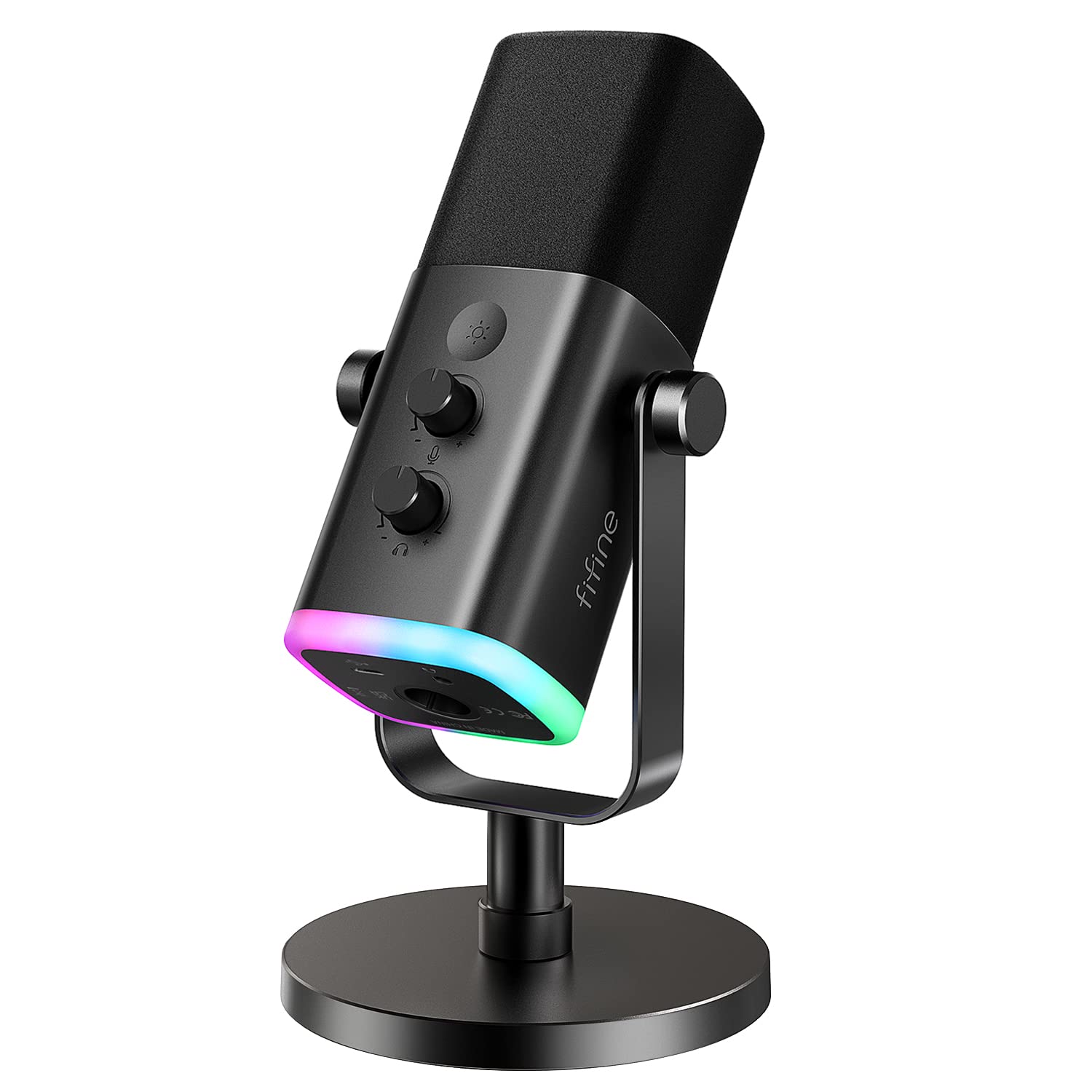 Micrófono RGB con base ajustable
