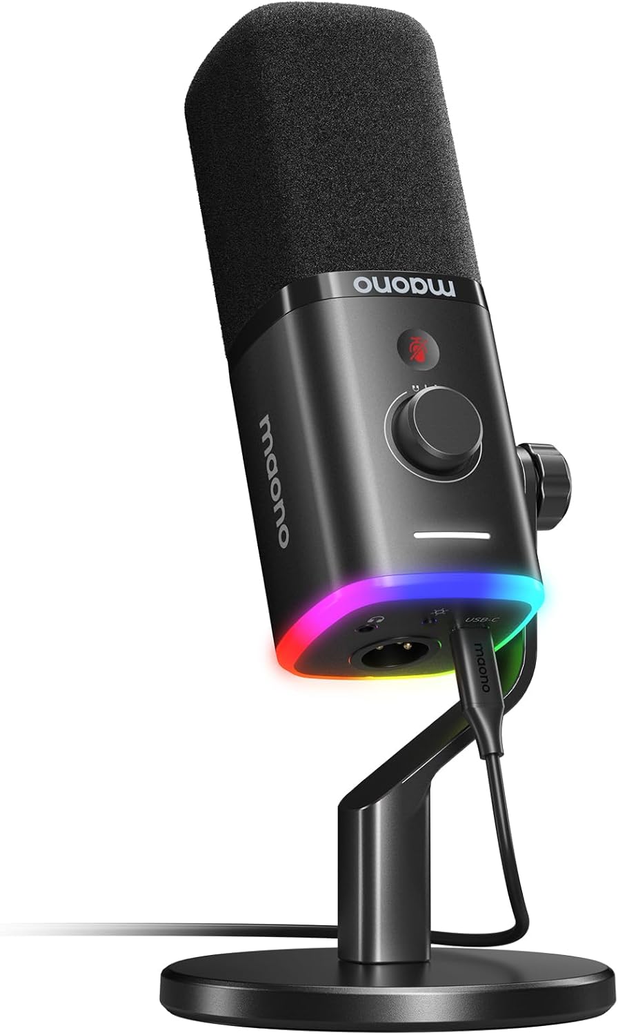 Micrófono RGB con base ajustable en República Dominicana
