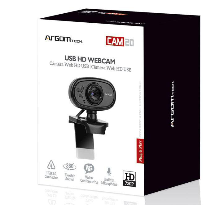 Argom Tech Webcam USB HD 720p ARGWC9120BK