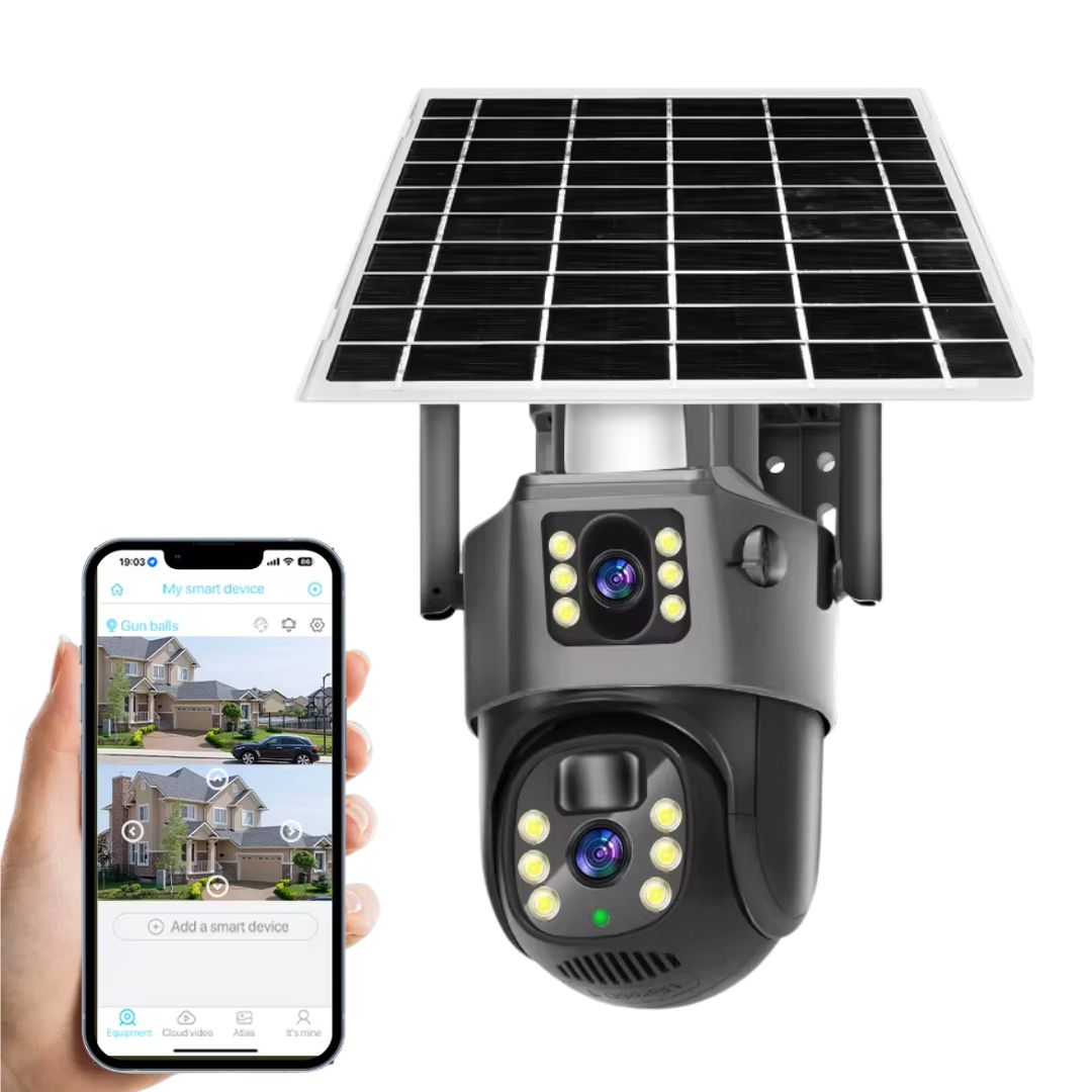 Cámara WiFi PTZ Solar Doble Lente