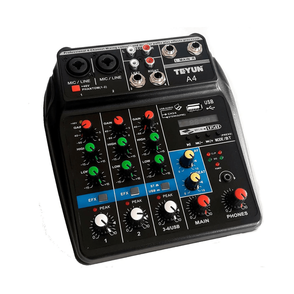 Teyun A4 Mezcladora de Audio 4 Canales en República Dominicana