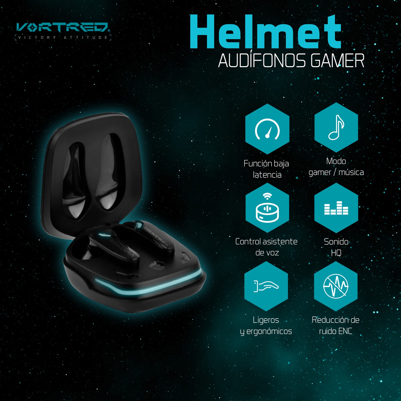Helmet Auriculares Inalámbricos RGB Audífonos en República Dominicana