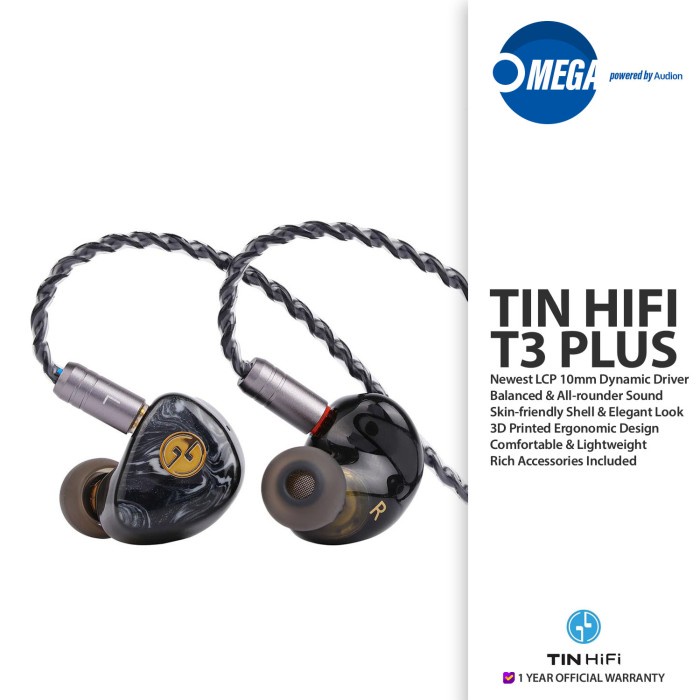 TinHifi T3 Plus Monitor In Ear 10mm IEM