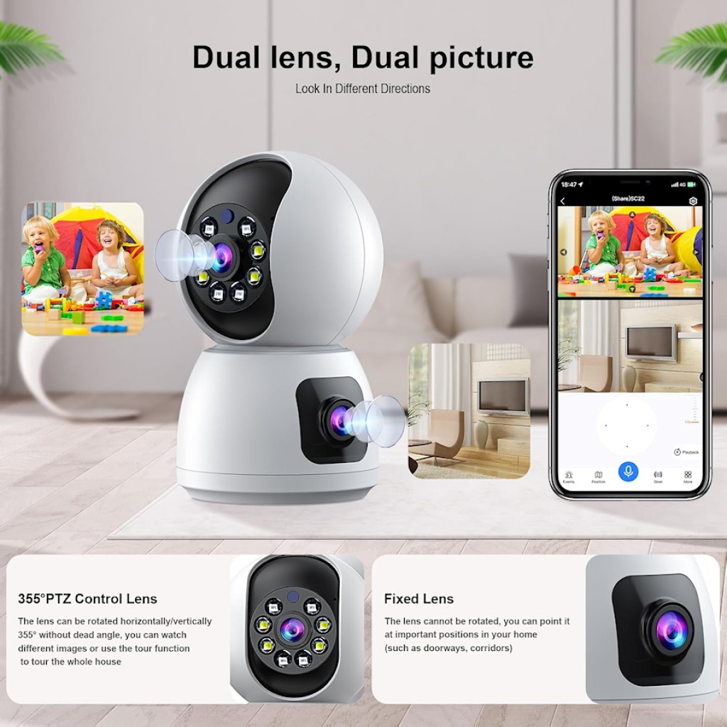 DP12792 Dahua Cámara Domo Wifi Dual Lentes en República Dominicana