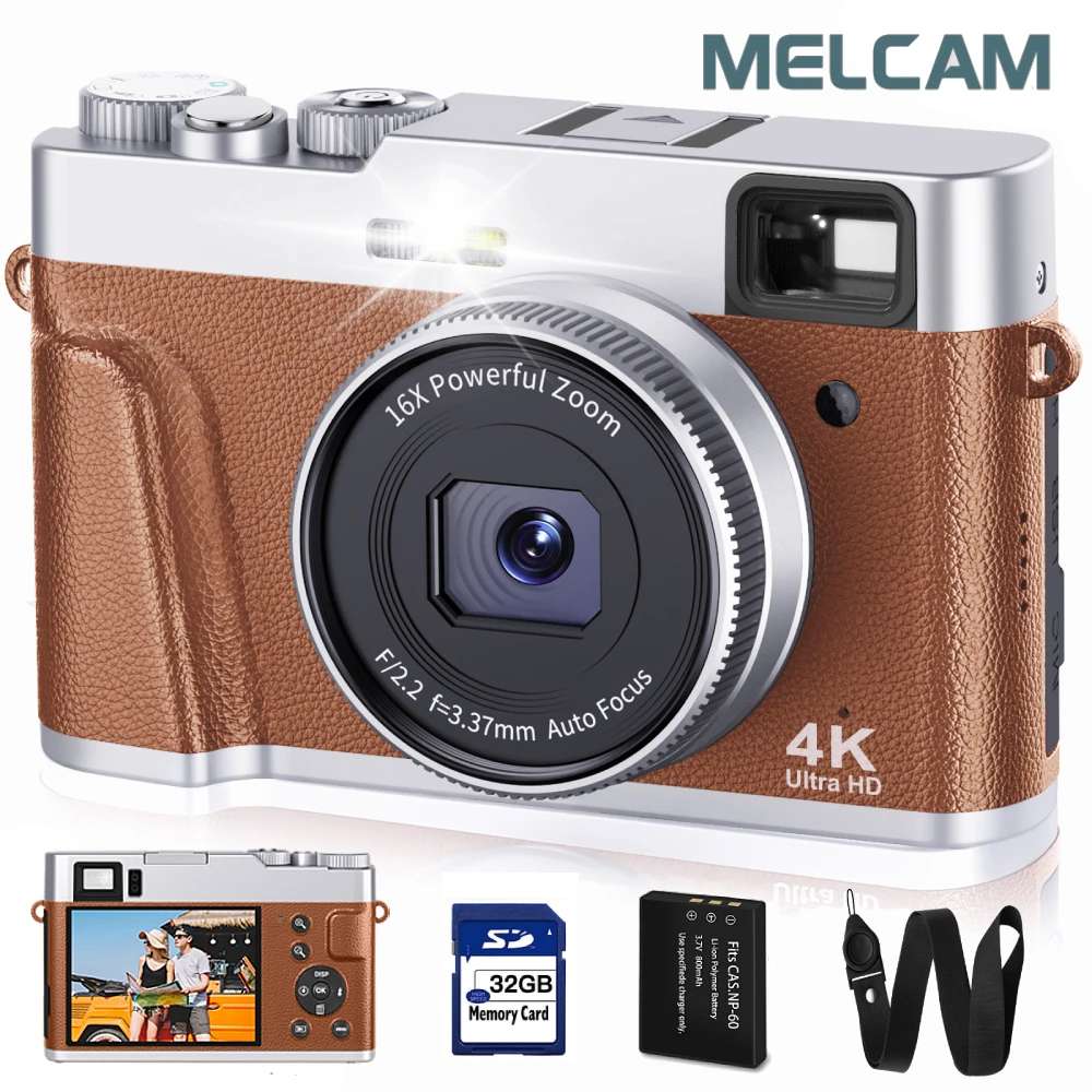 Cámara digital 4K YouTube 56MP con zoom 16X