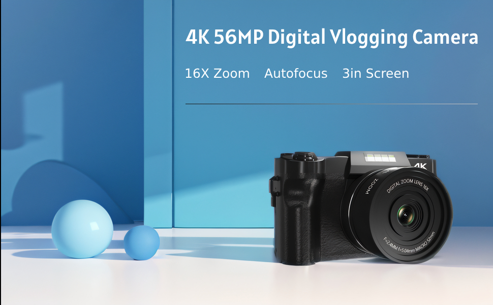 Cámara digital 4K YouTube 56MP con zoom 16X en República Dominicana