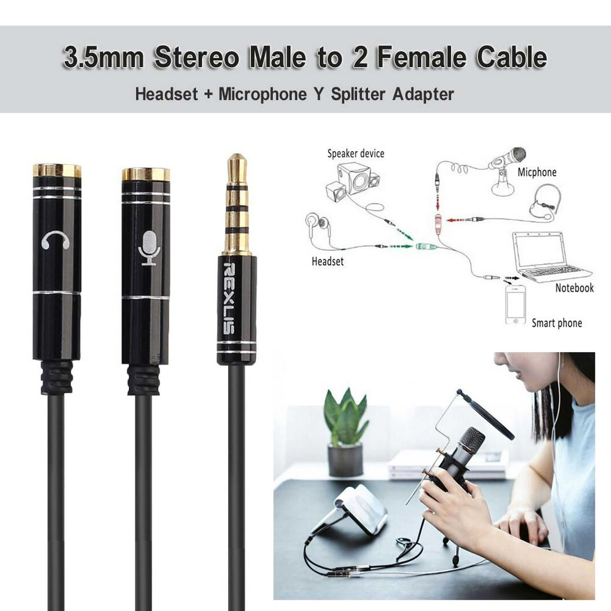 Cable auxiliar con micrófono para auriculares en República Dominicana