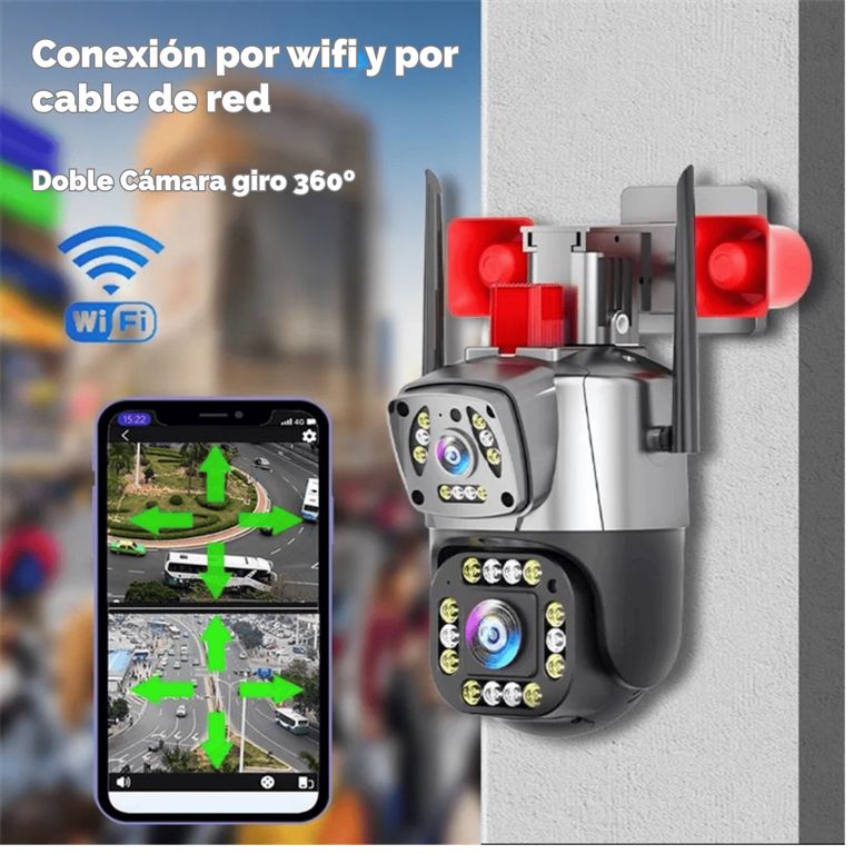 Cámara de seguridad wifi doble modelo X en República Dominicana