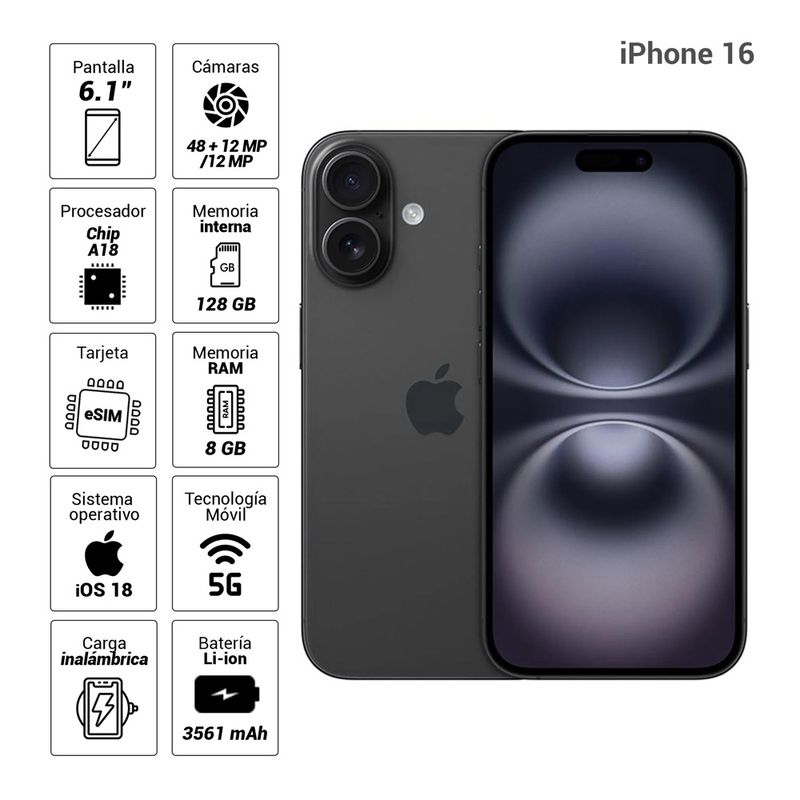 Apple iPhone 16 Plus 128GB eSIM en República Dominicana