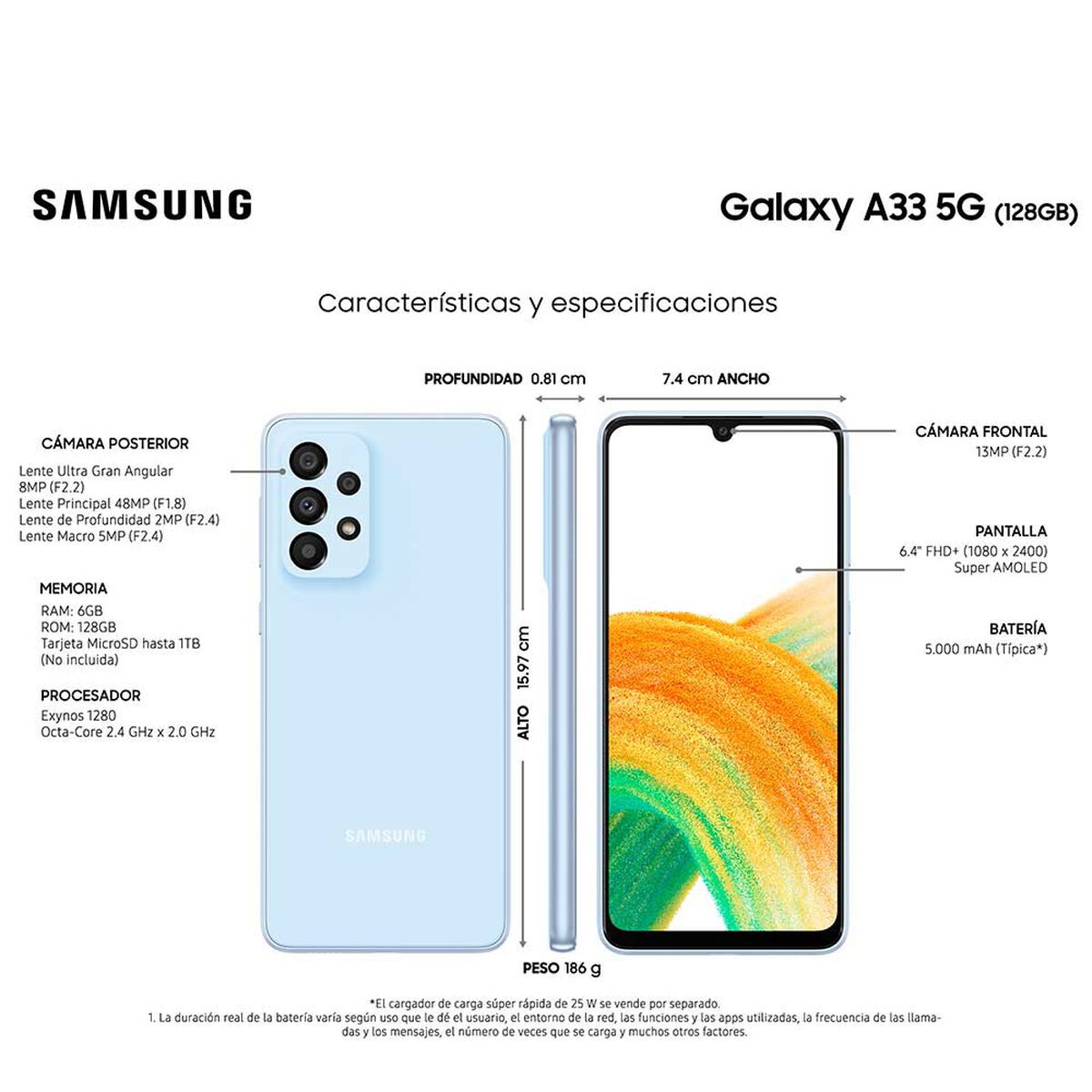Samsung Galaxy A33 5G 128GB Smartphone en República Dominicana