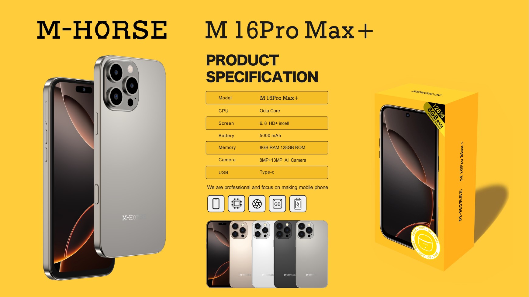 MHorse M16 Pro Max Teléfono Inteligente en República Dominicana
