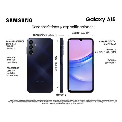 Samsung Galaxy A15 Smartphone 128GB en República Dominicana