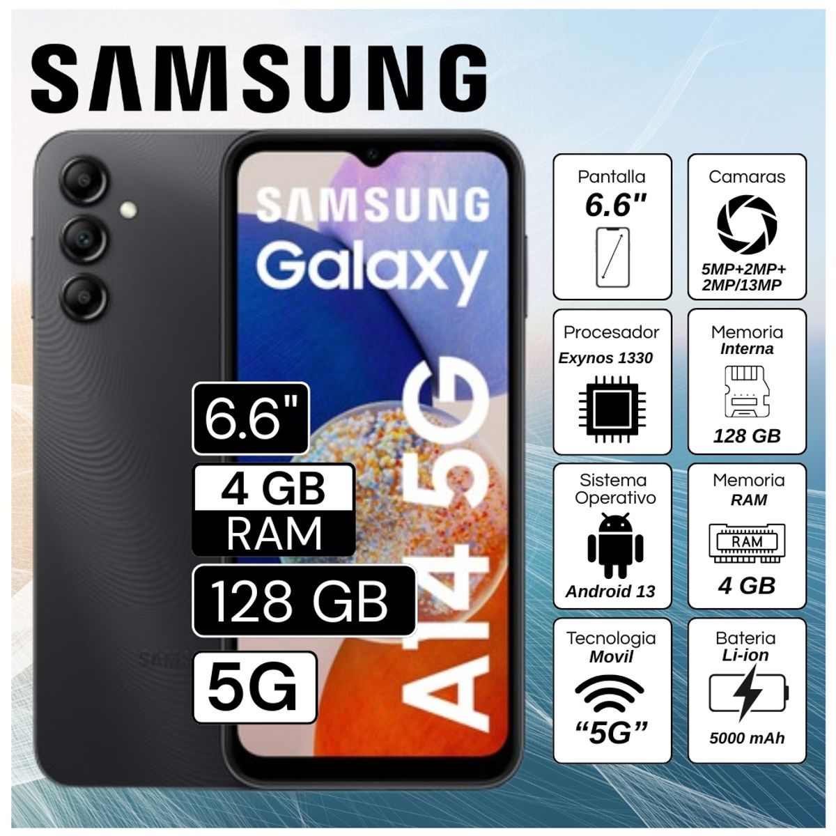 Samsung Galaxy A14 5G Smartphone en República Dominicana