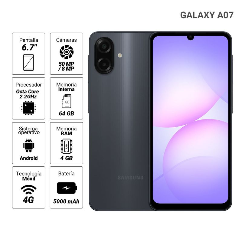 Samsung Galaxy A07 Smartphone 64GB 4GB RAM en República Dominicana