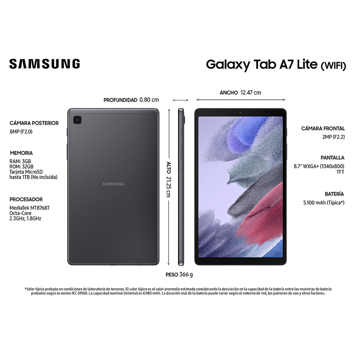 Samsung Galaxy Tab A7 Lite T220 Tablet