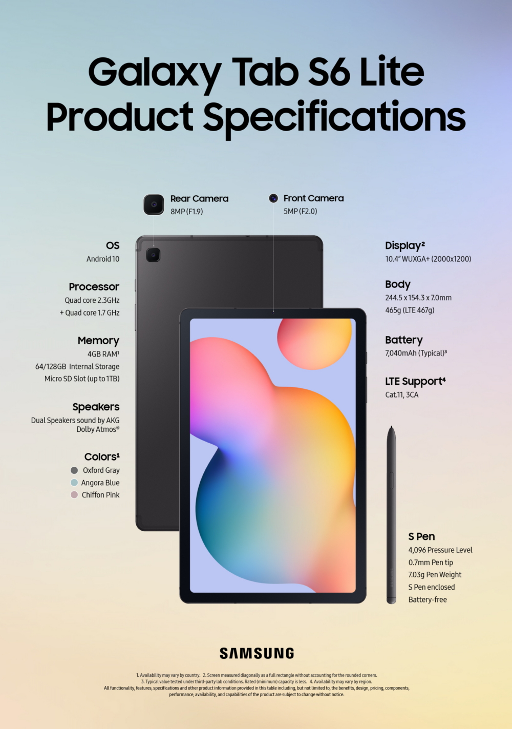 Samsung Galaxy Tab S6 Lite Tableta en República Dominicana