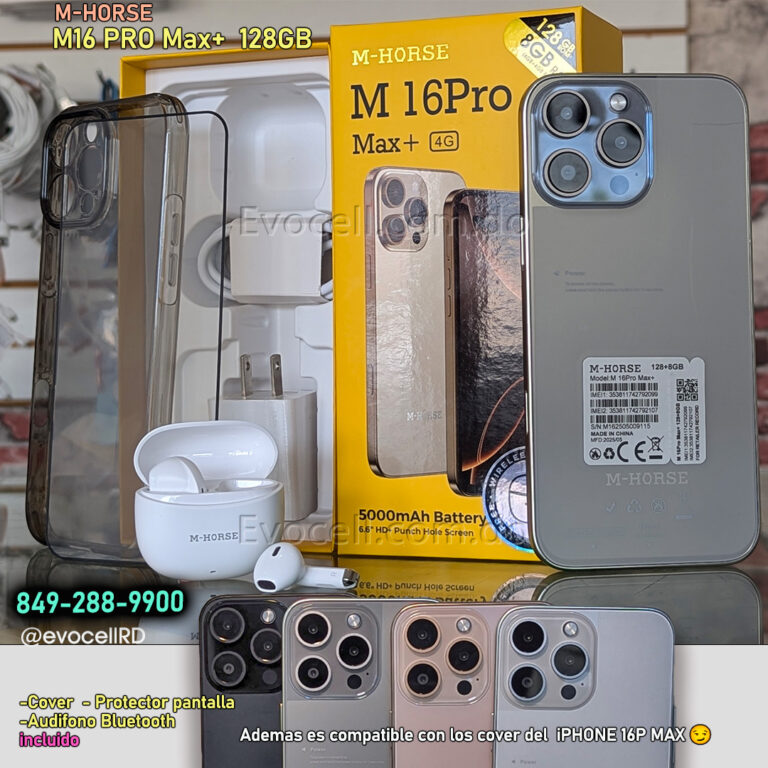 MHORSE M16 Pro Max 128GB 8GB Auriculares en República Dominicana