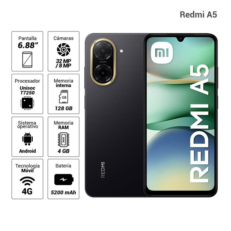 Xiaomi Redmi A5 Smartphone 128GB en República Dominicana