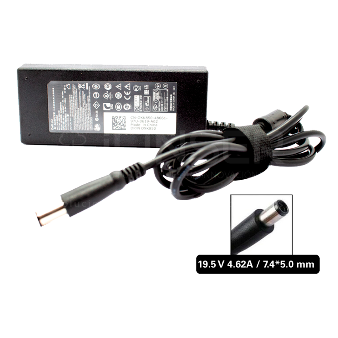 Cargador original Dell 90W 19.5V 4.62A con conector de 7.4mm en República Dominicana