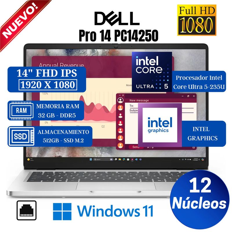 Portátil Dell Pro 14" Nuevo en Caja Original en República Dominicana