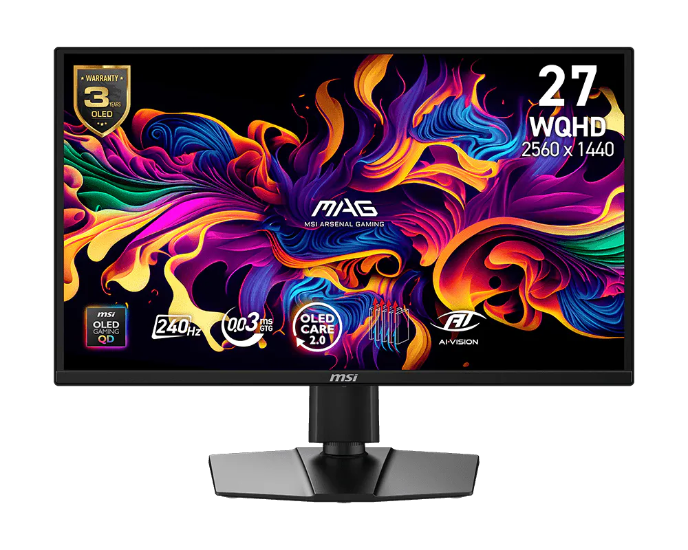 Monitor MSI MAG 272QP con pantalla QDOLED OLED de alta calidad