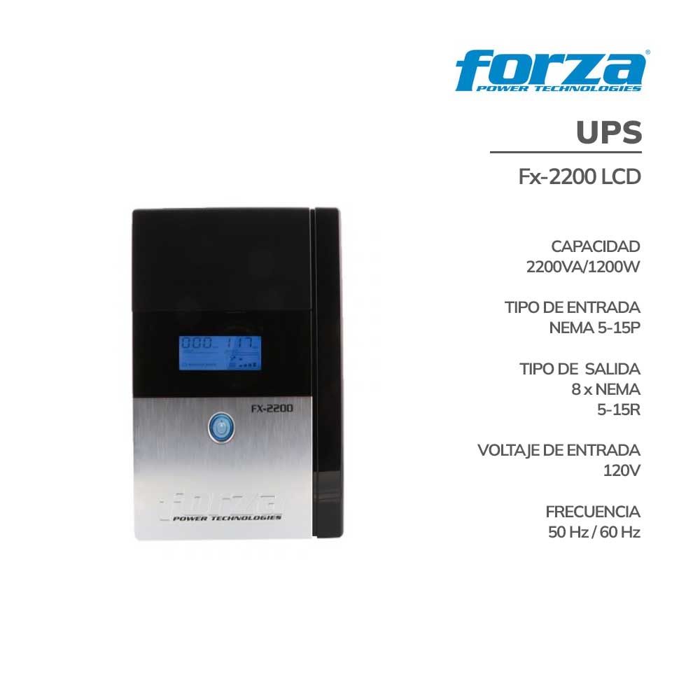 SAI Forza 2200VA con Monitor LCD Integrado