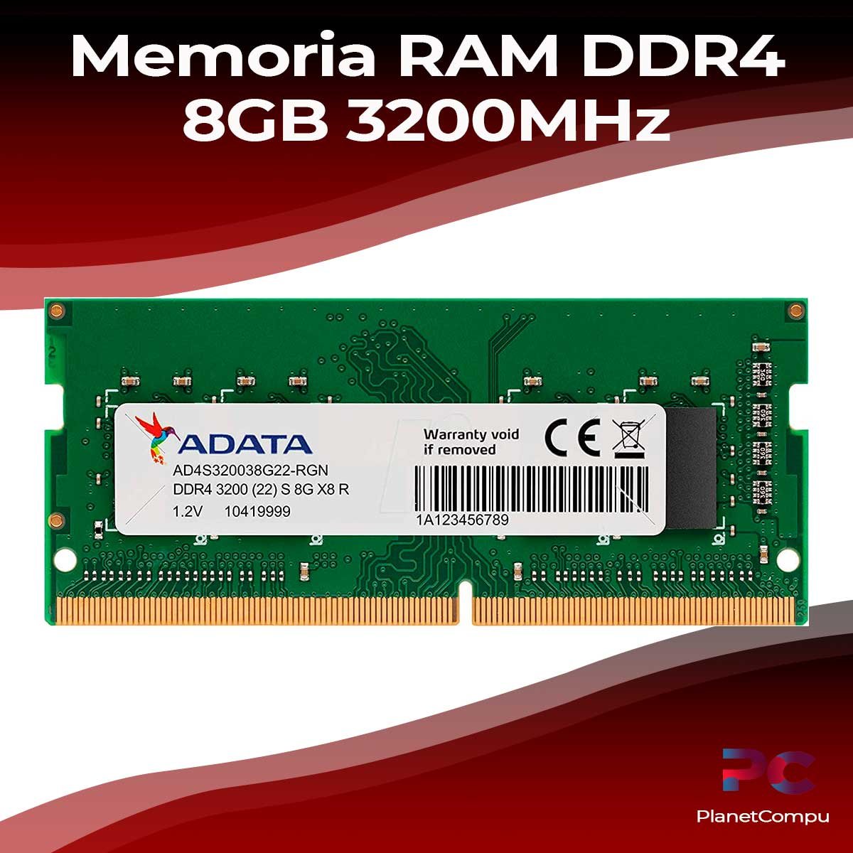 Memoria RAM para portátil 8GB DDR PC3200 MHz en República Dominicana