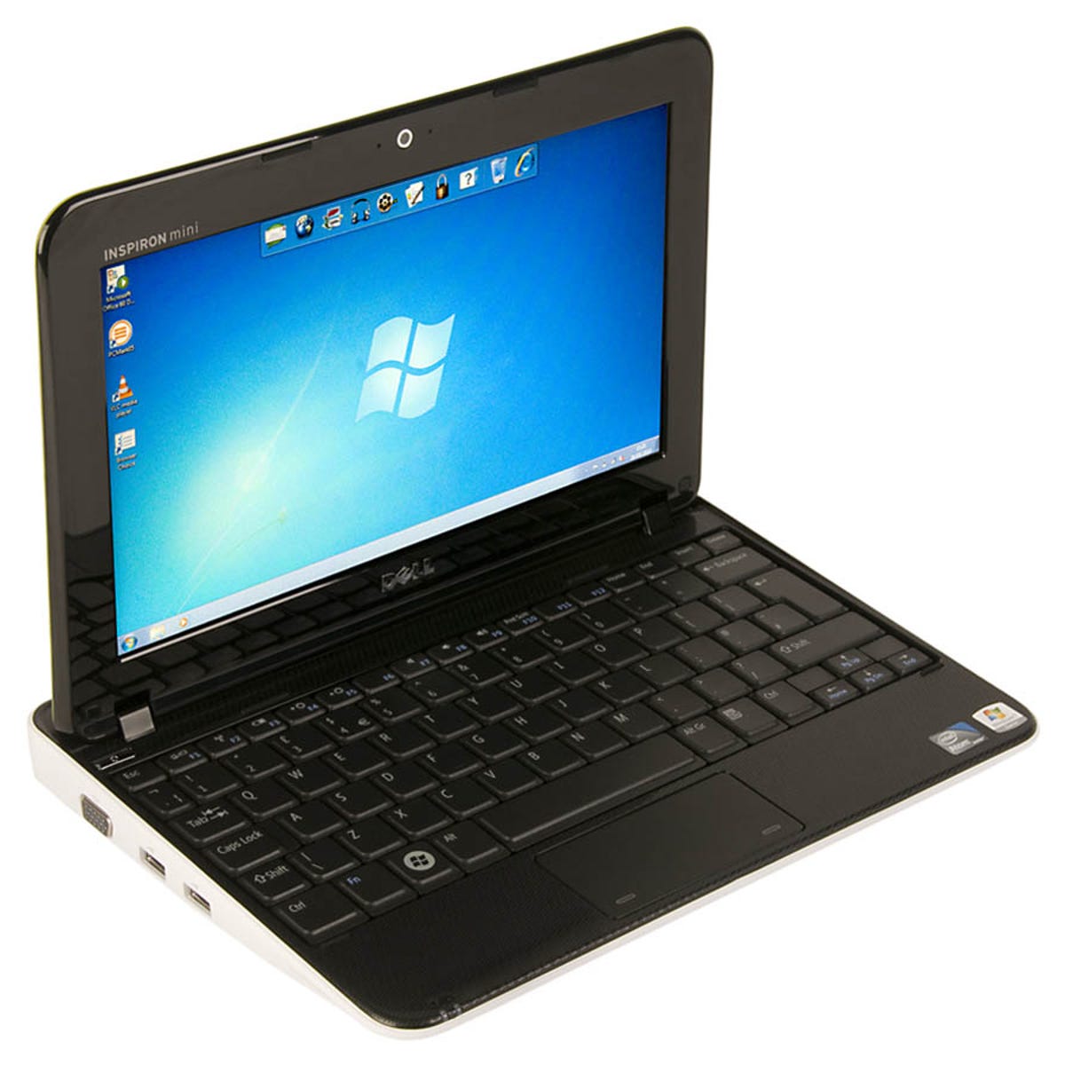 Mini laptop Dell Inspiron con pantalla táctil dañada, buen estado general