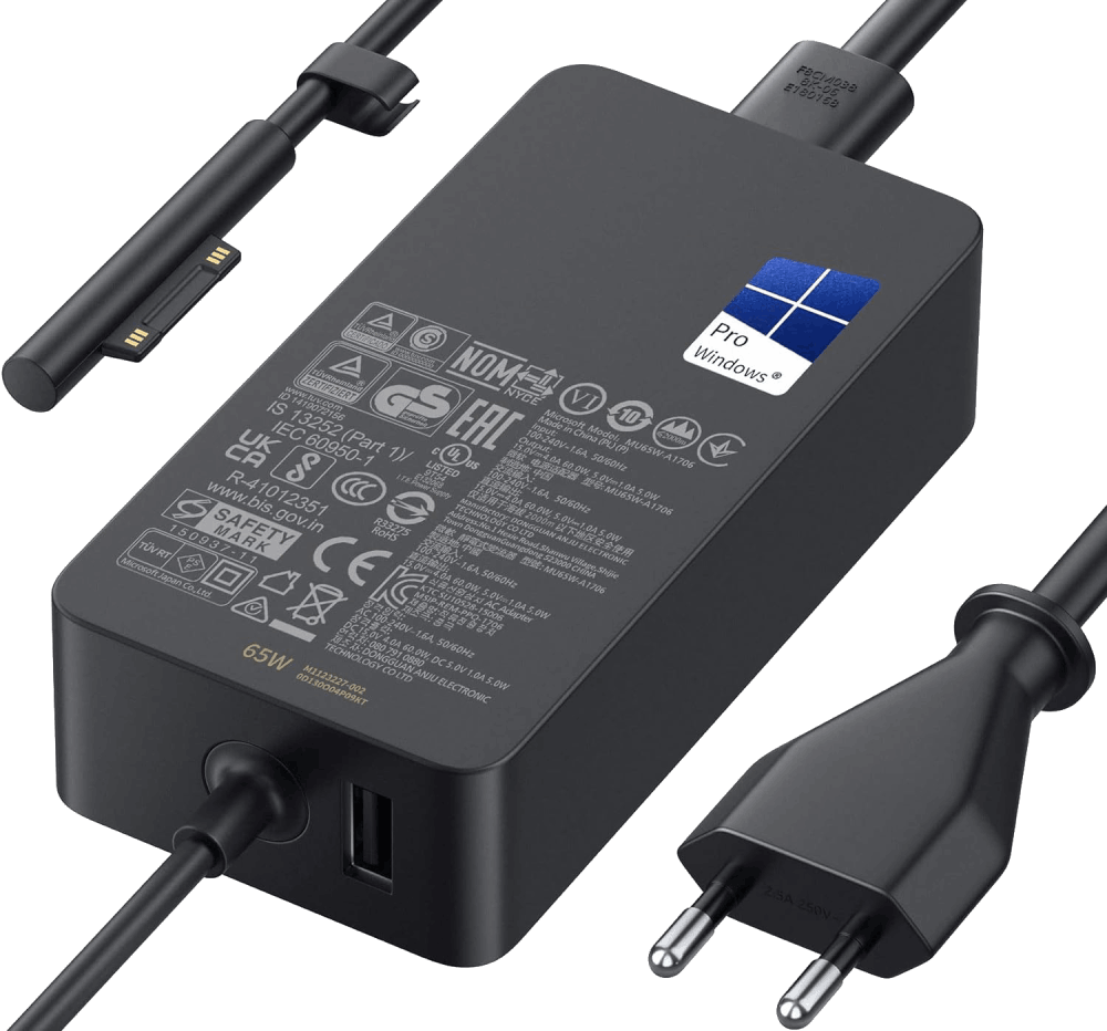 Adaptador de carga de 65W compatible con Microsoft Surface Pro modelo 98X76543 en República Dominicana