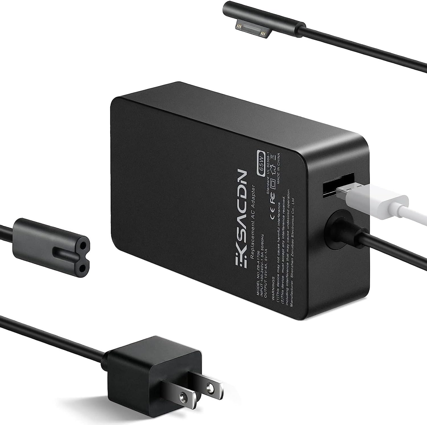 Adaptador de carga de 65W compatible con Microsoft Surface Pro modelo 98X76543 en República Dominicana