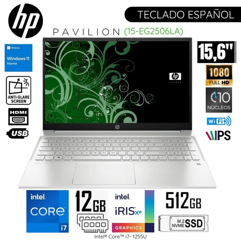 Portátil HP Pavilion 15.6" 12GB RAM 256GB SSD i5 en República Dominicana