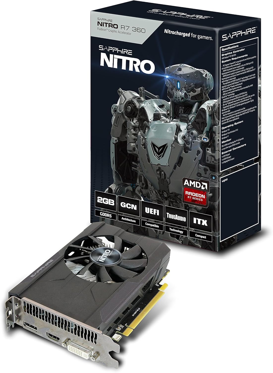 Tarjeta gráfica Sapphire Radeon NITRO R7 360 de 2GB