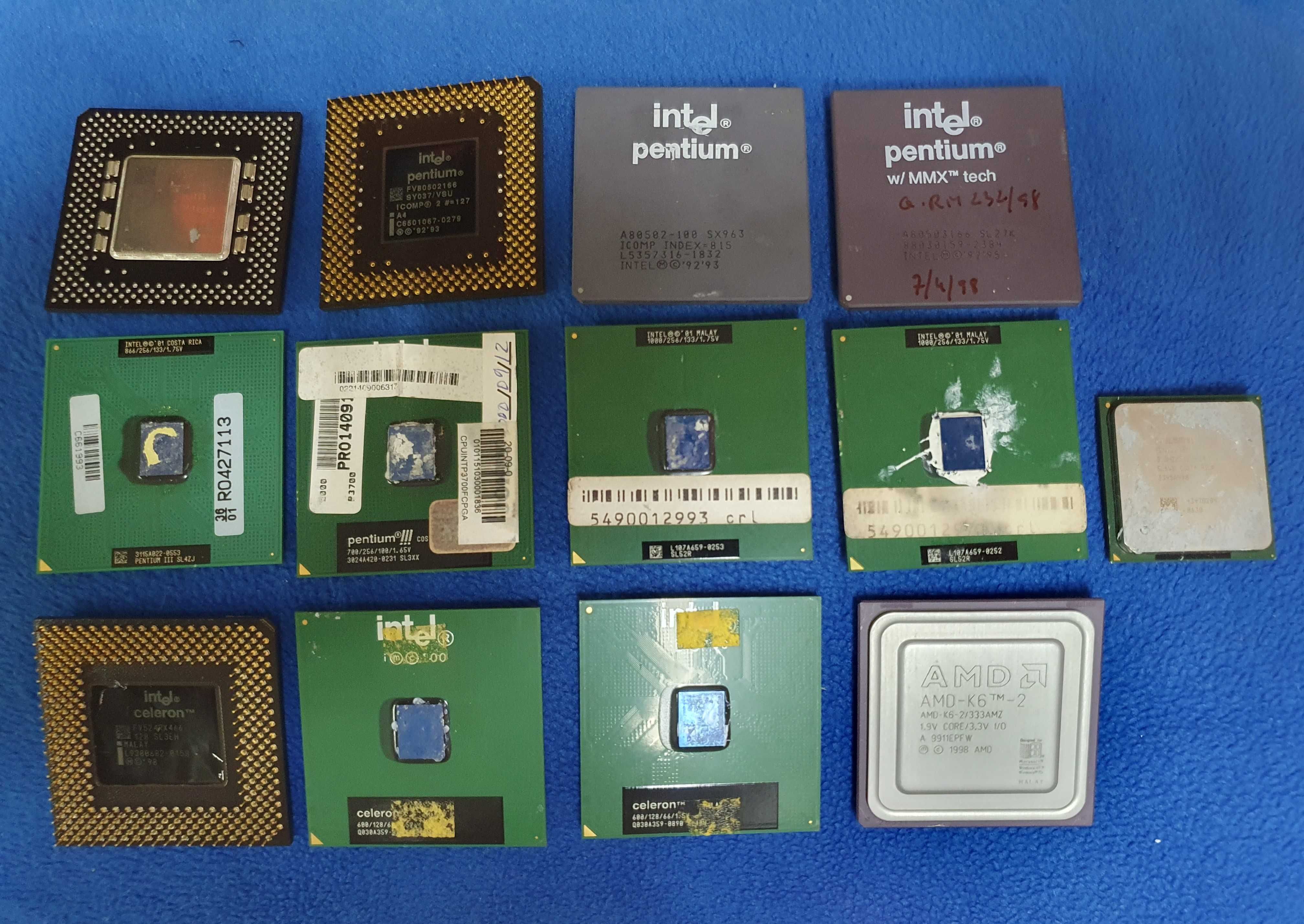 Pack de 12 Procesadores Vintage Funcionando para Coleccionistas y Técnicos en República Dominicana