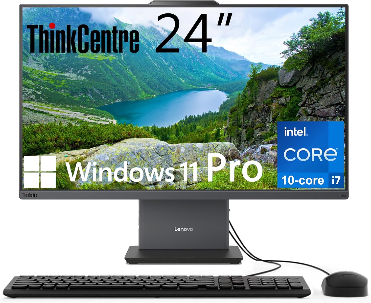 Computadora de Escritorio Lenovo con Monitor HP 24" Full HD, Intel Core i7 7ma Gen, 8GB RAM DDR4, SSD 256GB en República Dominicana