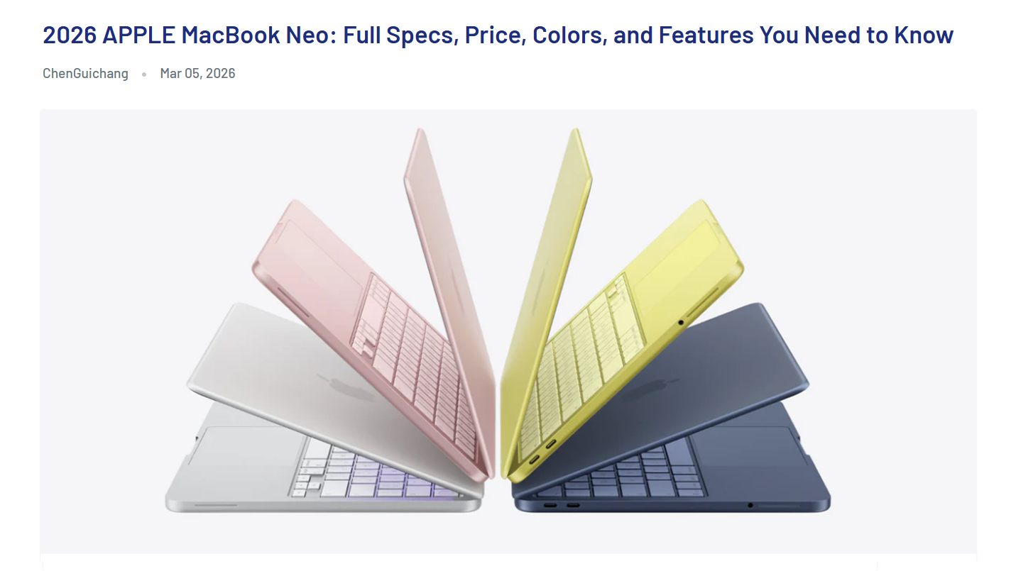 Apple MacBook Neo 2026 de alto rendimiento, poco uso y listo para utilizar